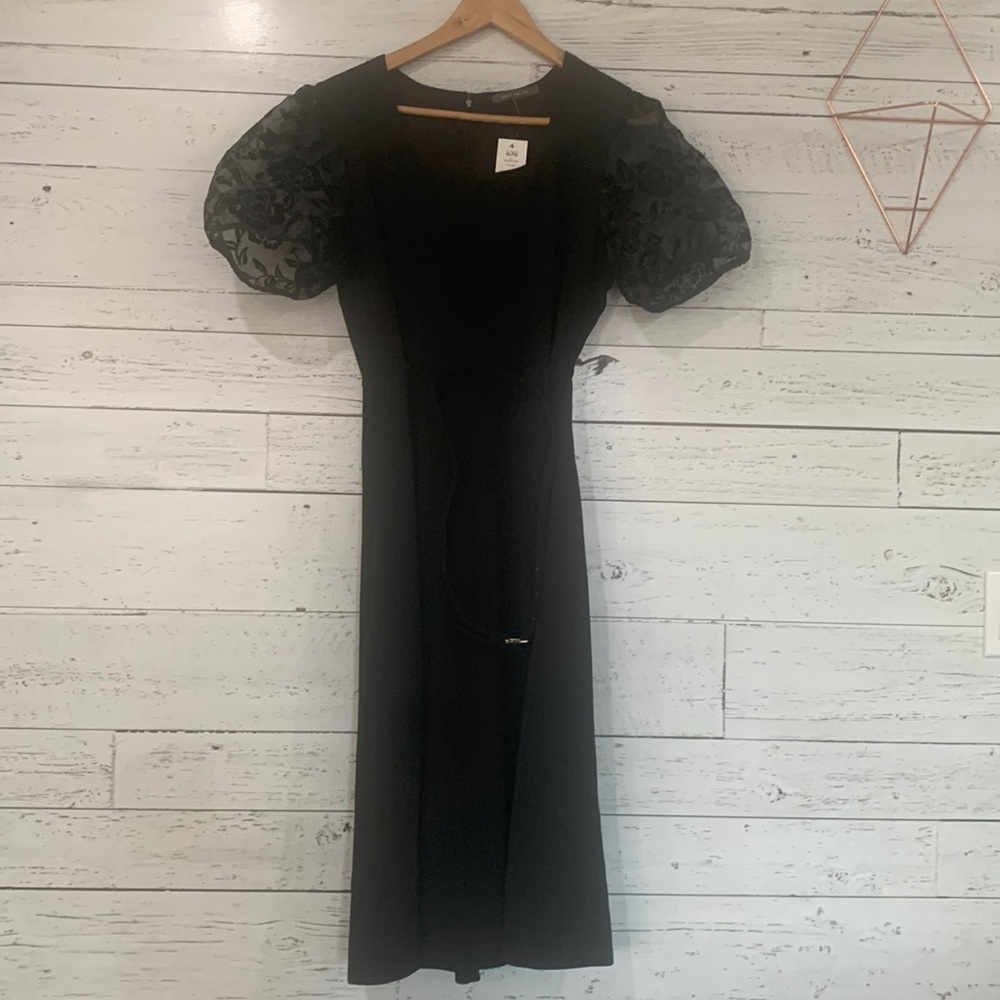 NWT Black Suzy Shier dress with black and gold belt size XL